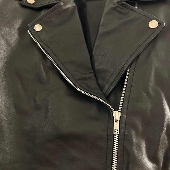Real Leather Biker Jacket Size S (unbranded) like new - Picture 2 of 10
